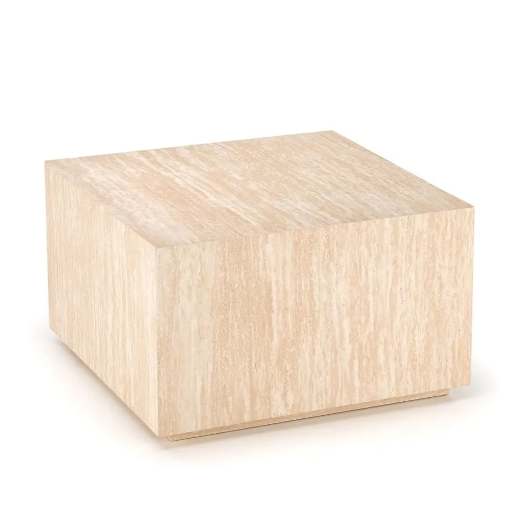 Stolik kawowy TRAVERTINO kwadratowy 60x60 trawertyn minimalistyczny I sklep meblowy MIRAT.