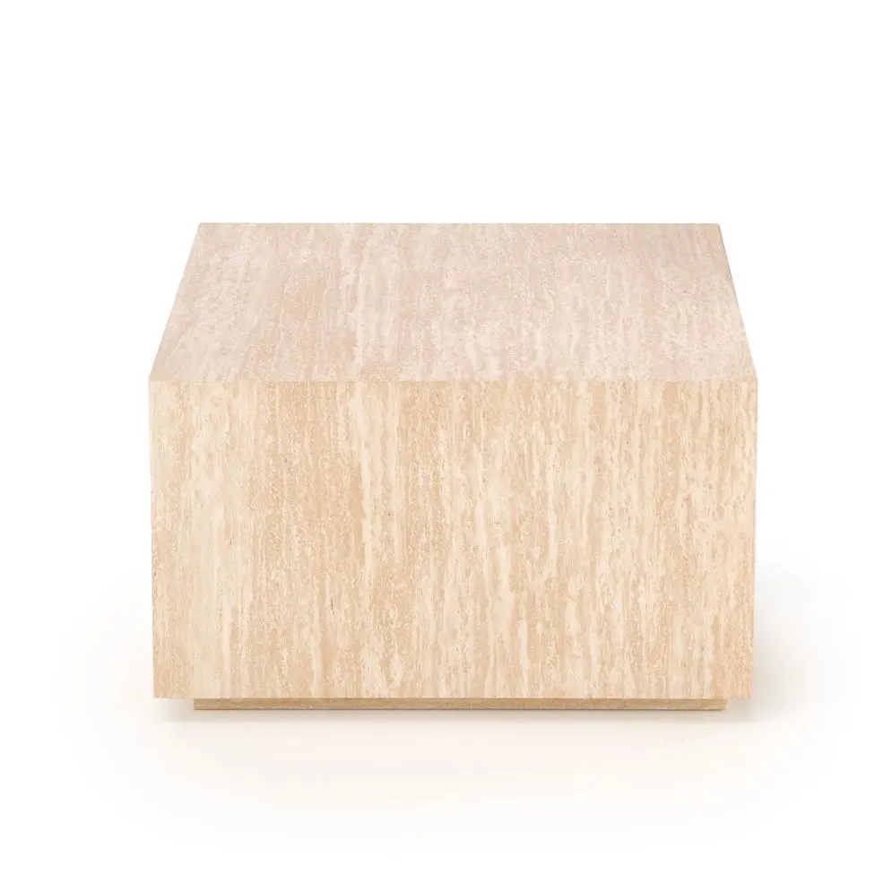 Stolik kawowy TRAVERTINO kwadratowy 60x60 trawertyn minimalistyczny I sklep meblowy MIRAT.