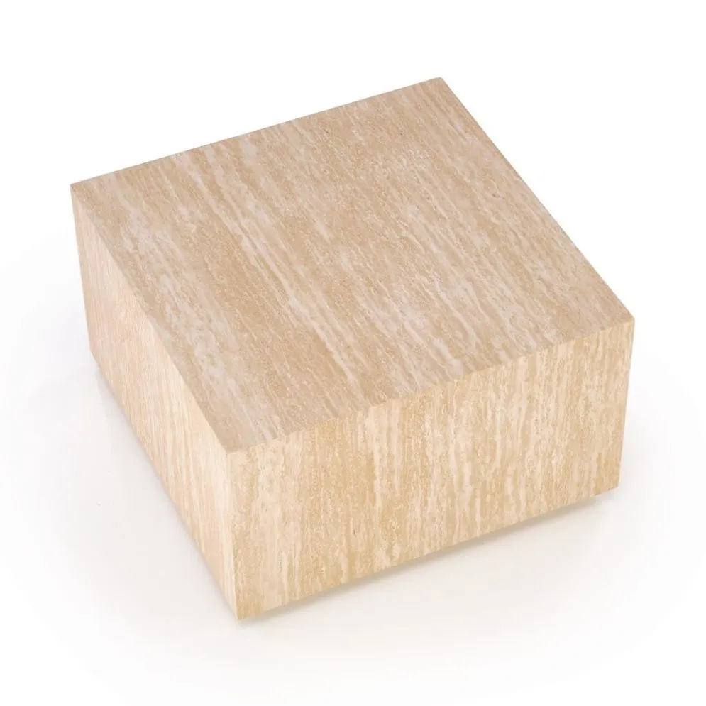 Stolik kawowy TRAVERTINO kwadratowy 60x60 trawertyn minimalistyczny I sklep meblowy MIRAT.