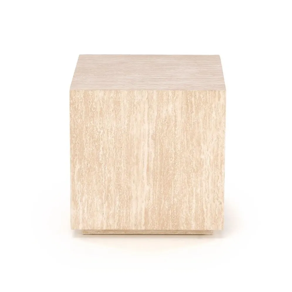 Stolik kawowy TRAVERTINO_S kwadratowy 45x45 trawertyn kostka I sklep meblowy MIRAT.