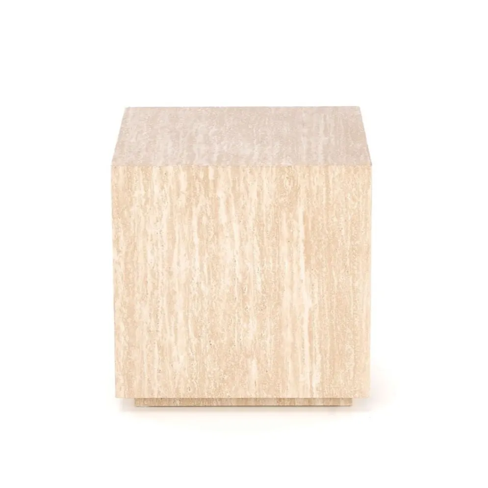 Stolik kawowy TRAVERTINO_S kwadratowy 45x45 trawertyn kostka I sklep meblowy MIRAT.