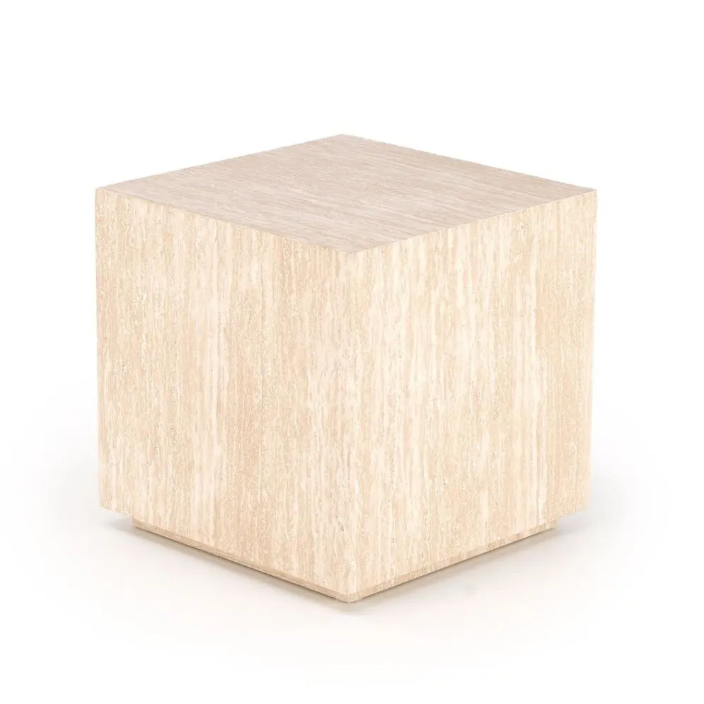 Stolik kawowy TRAVERTINO_S kwadratowy 45x45 trawertyn kostka I sklep meblowy MIRAT.