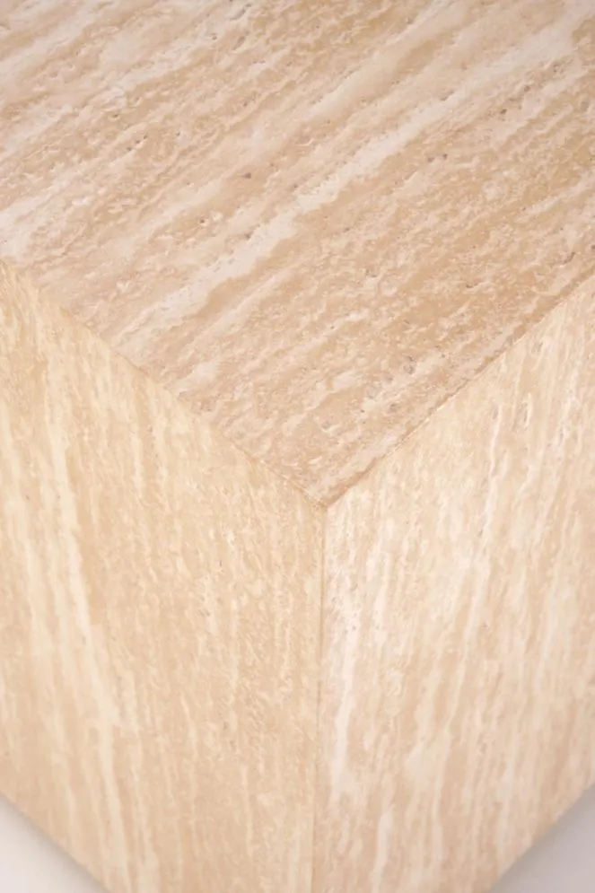 Stolik kawowy TRAVERTINO_S kwadratowy 45x45 trawertyn kostka I sklep meblowy MIRAT.