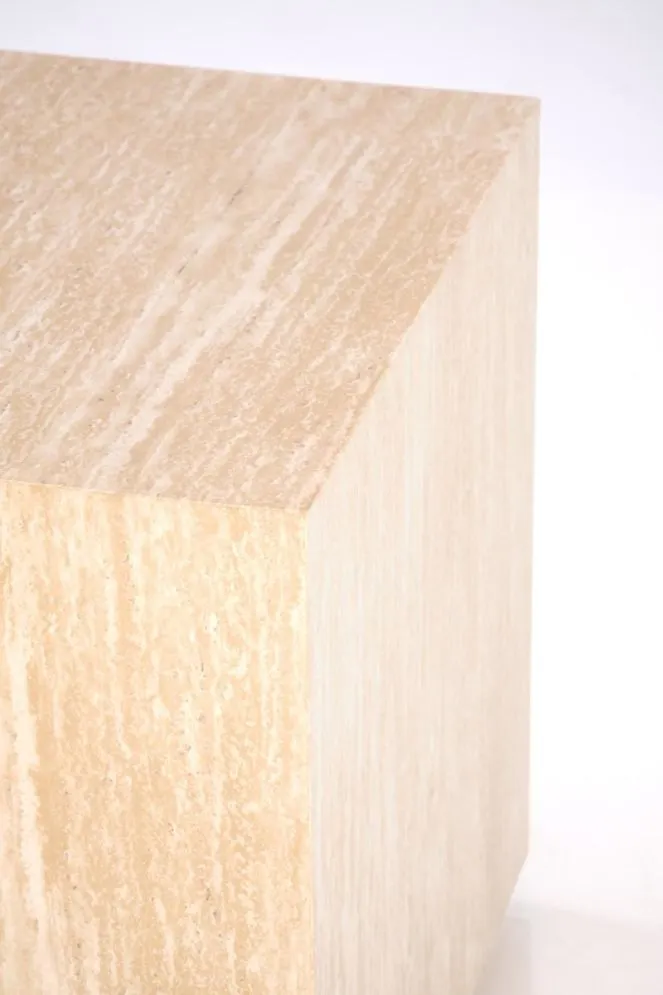 Stolik kawowy TRAVERTINO_S kwadratowy 45x45 trawertyn kostka I sklep meblowy MIRAT.