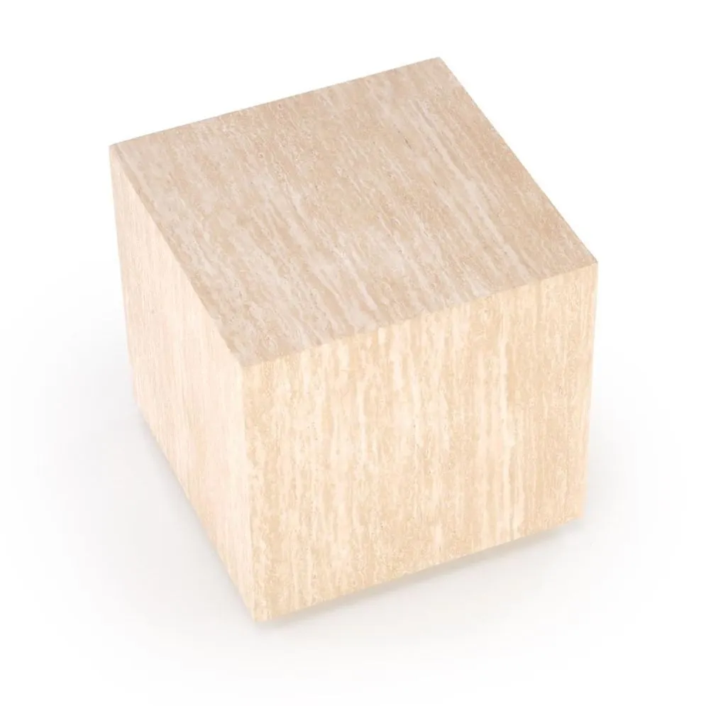 Stolik kawowy TRAVERTINO_S kwadratowy 45x45 trawertyn kostka I sklep meblowy MIRAT.