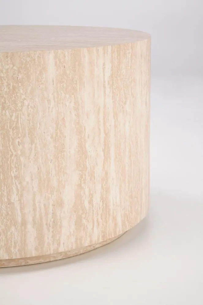 Stolik kawowy TRAVERTINO okrągły 60x60 trawertyn do salonu I sklep meblowy MIRAT.