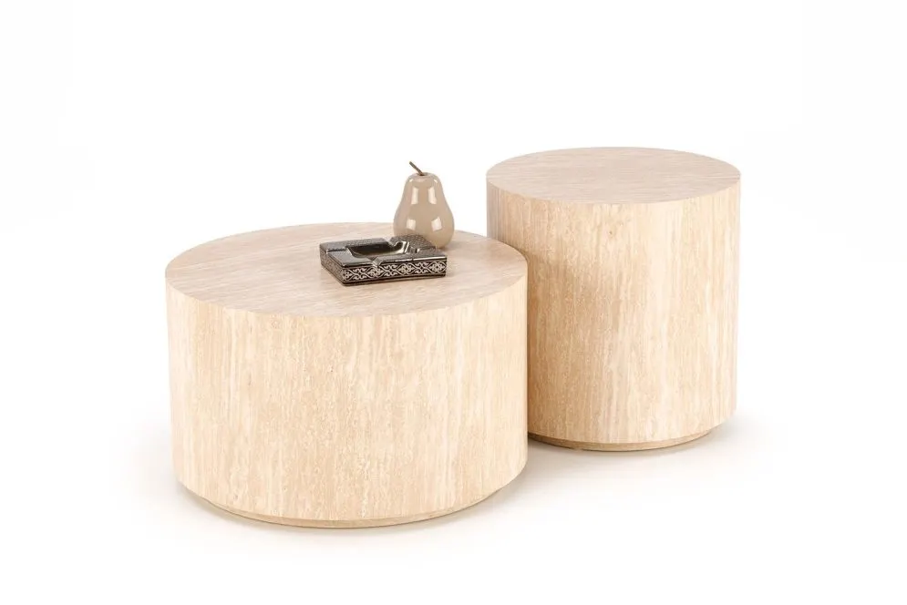 Stolik kawowy TRAVERTINO okrągły 60x60 trawertyn do salonu I sklep meblowy MIRAT.