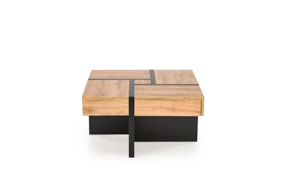 Stolik kawowy SEVILLA S 80x80 dąb craft/czarny z szufladami I sklep meblowy MIRAT. styl LOFT