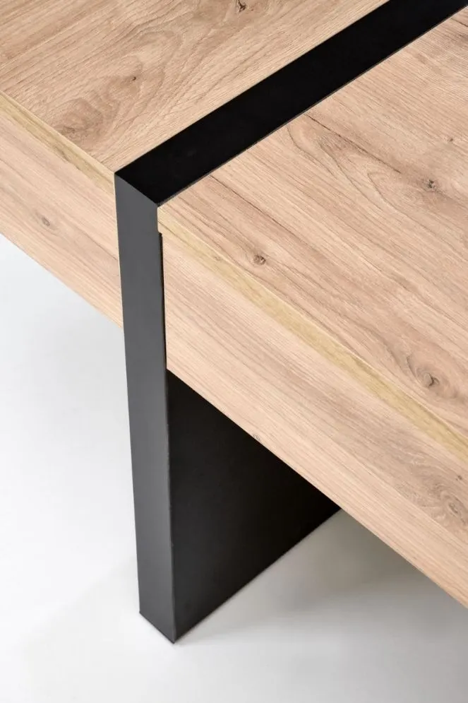 Stolik kawowy SEVILLA S 80x80 dąb craft/czarny z szufladami I sklep meblowy MIRAT. styl LOFT