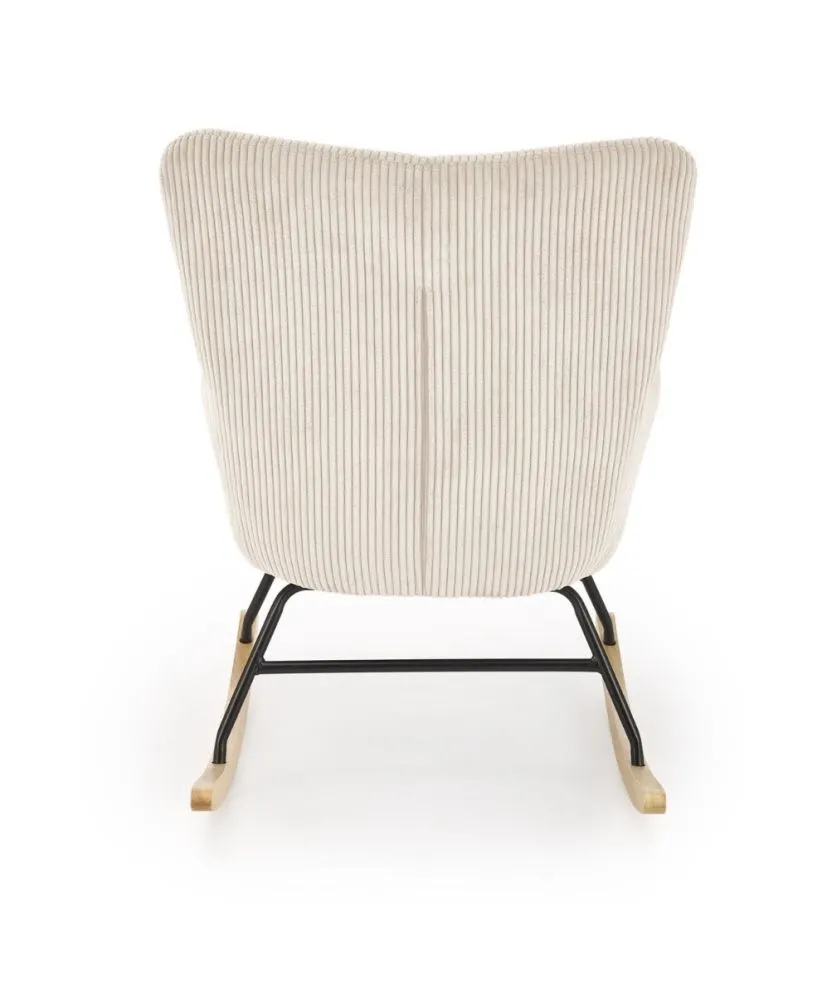 Fotel bujany BELMIRO kremowy sztruksowa tapicerka I sklep meblowy MIRAT.