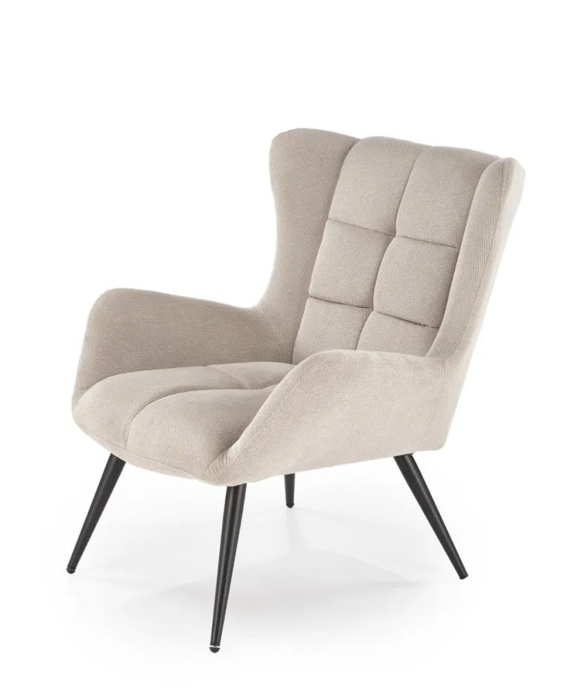 Fotel tapicerowany BYRON beżowy uszak I sklep meblowy MIRAT.