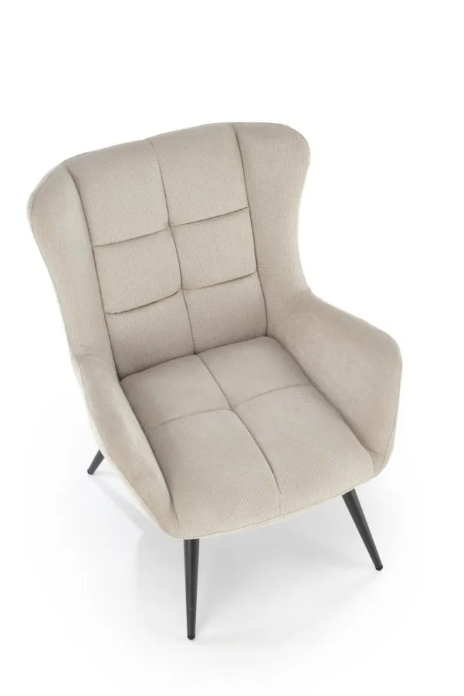 Fotel tapicerowany BYRON beżowy uszak I sklep meblowy MIRAT.