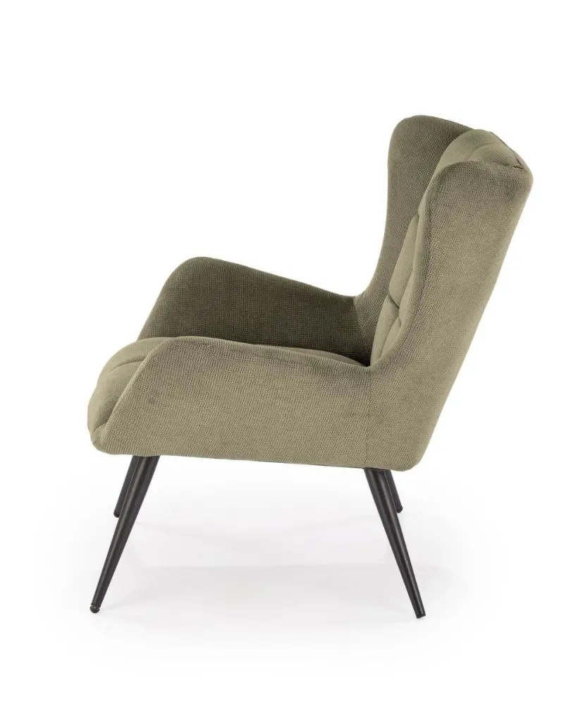 Fotel tapicerowany BYRON oliwkowy loftowy I sklep meblowy MIRAT.
