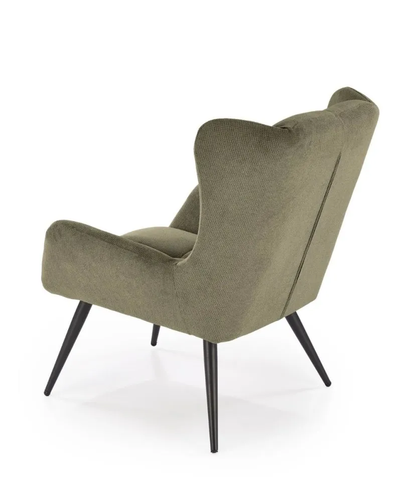 Fotel tapicerowany BYRON oliwkowy loftowy I sklep meblowy MIRAT.