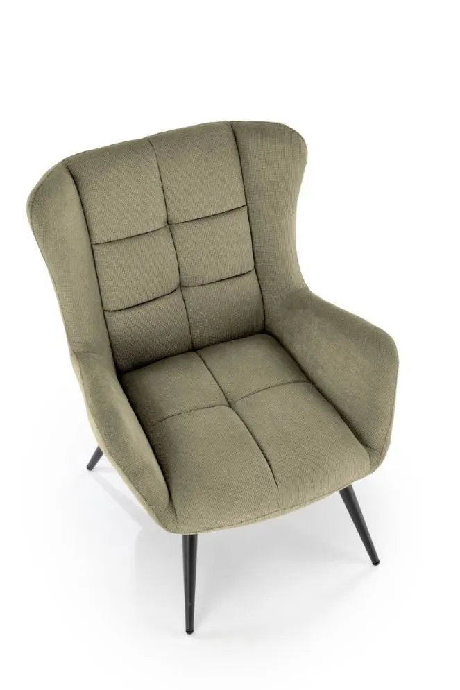 Fotel tapicerowany BYRON oliwkowy loftowy I sklep meblowy MIRAT.