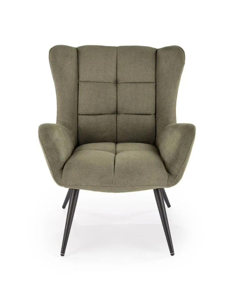 Fotel tapicerowany BYRON oliwkowy loftowy I sklep meblowy MIRAT.
