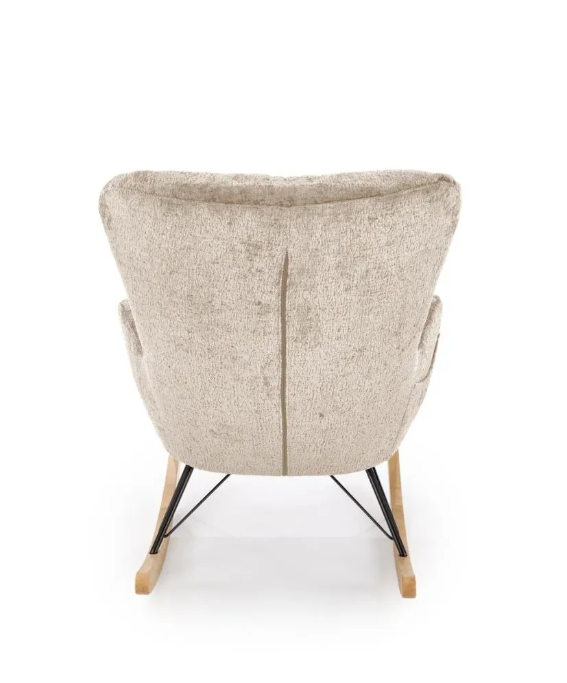 Fotel bujany CASTRO beżowy na drewnianych płozach I sklep meblowy MIRAT.