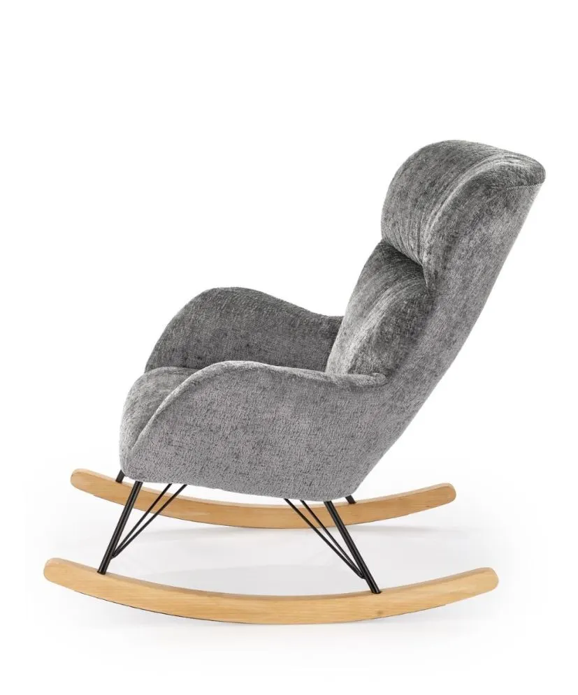 Fotel bujany CASTRO szary tapicerowany I sklep meblowy MIRAT.