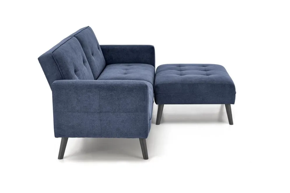 Sofa rozkładana CORNELIUS niebieska na drewnianych nogach I sklep meblowy MIRAT.
