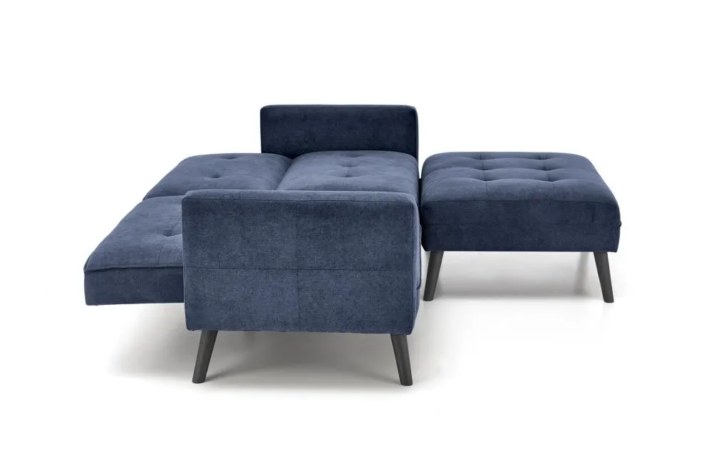 Sofa rozkładana CORNELIUS niebieska na drewnianych nogach I sklep meblowy MIRAT.
