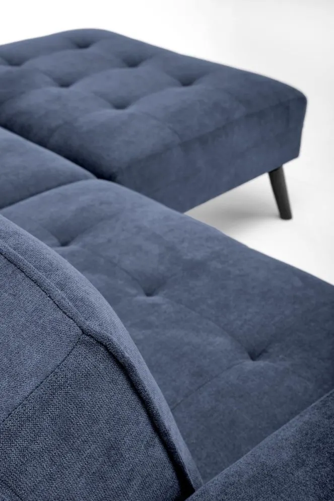 Sofa rozkładana CORNELIUS niebieska na drewnianych nogach I sklep meblowy MIRAT.