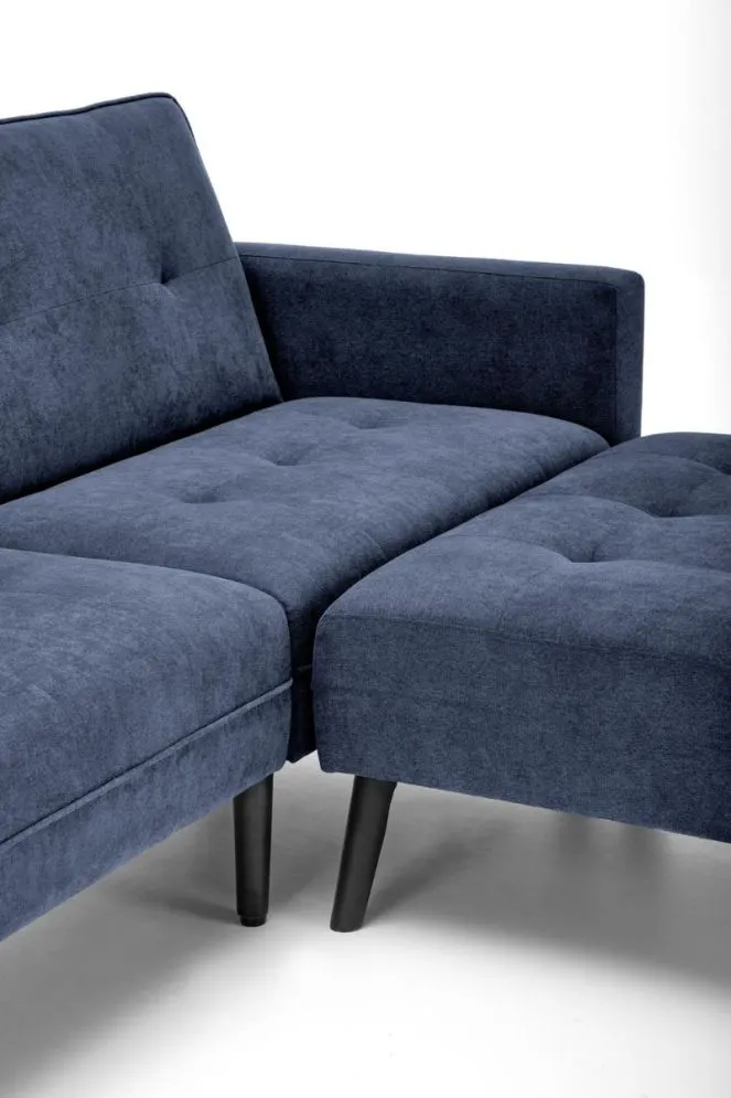 Sofa rozkładana CORNELIUS niebieska na drewnianych nogach I sklep meblowy MIRAT.