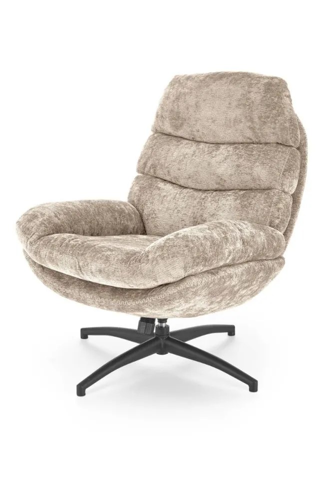 Fotel DARIO beżowy z podnóżkiem tapicerowany I sklep meblowy MIRAT.