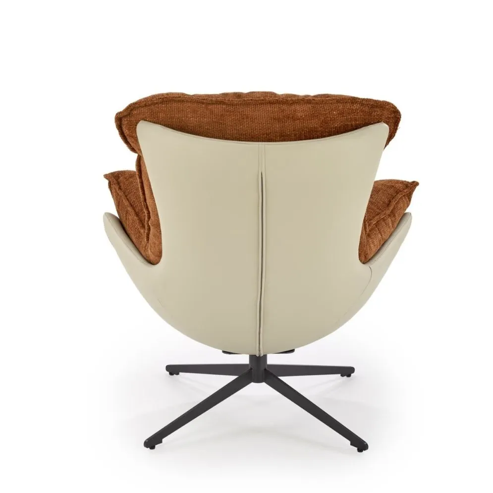 Fotel obrotowy LOBSTER cynamonowy/beżowy z ekoskóry I sklep meblowy MIRAT.