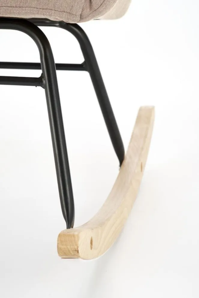 Fotel bujany VASCO beżowy na drewnianych płozach I sklep meblowy MIRAT.