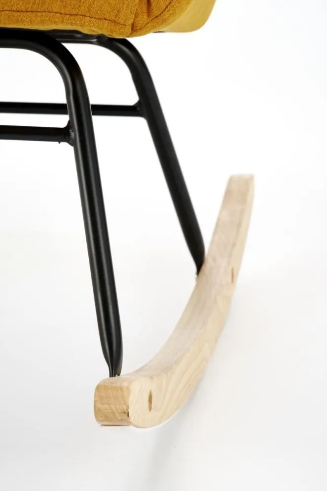 Fotel bujany VASCO musztardowy tapicerowany I sklep meblowy MIRAT.