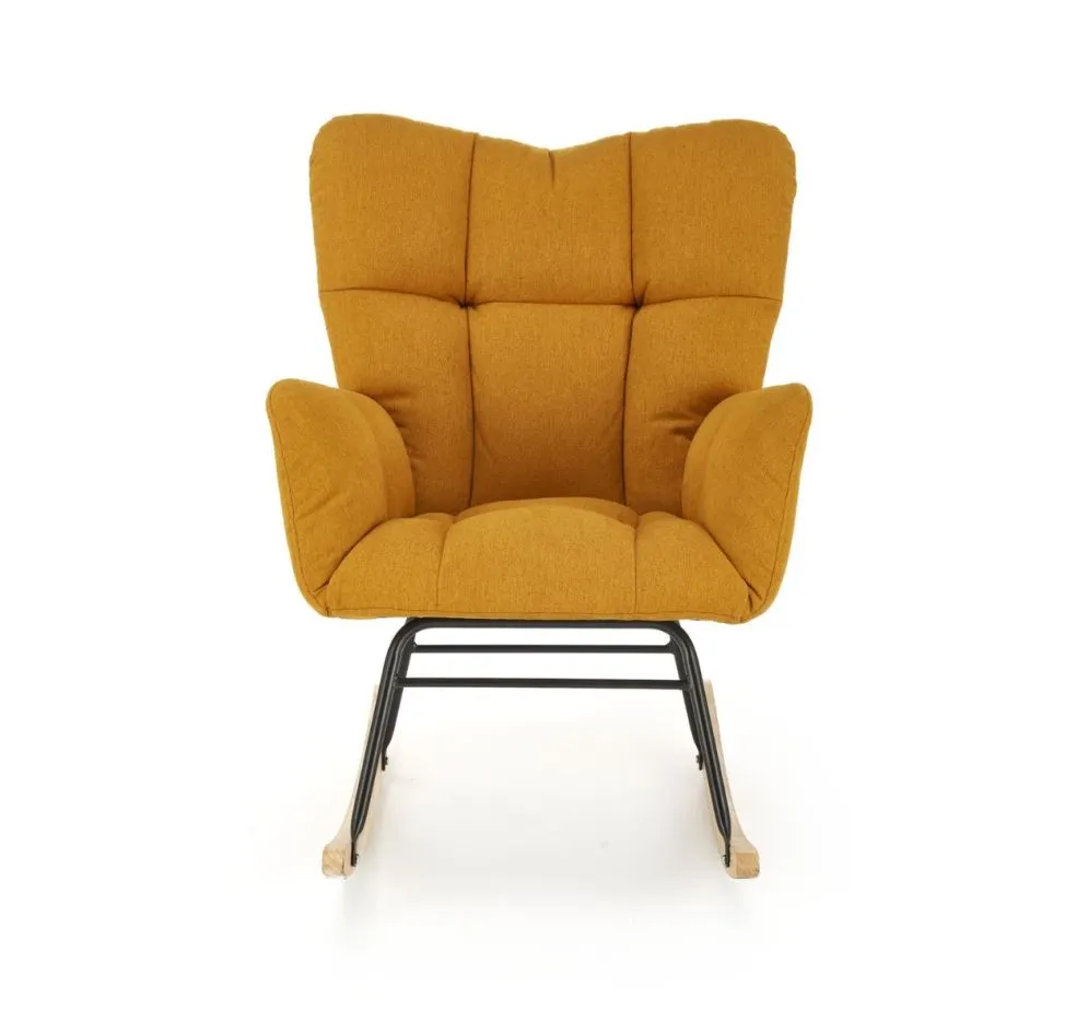 Fotel bujany VASCO musztardowy tapicerowany I sklep meblowy MIRAT.