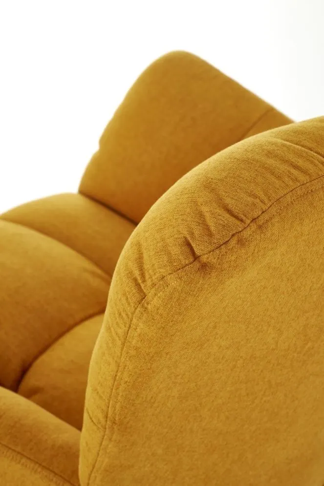 Fotel bujany VASCO musztardowy tapicerowany I sklep meblowy MIRAT.