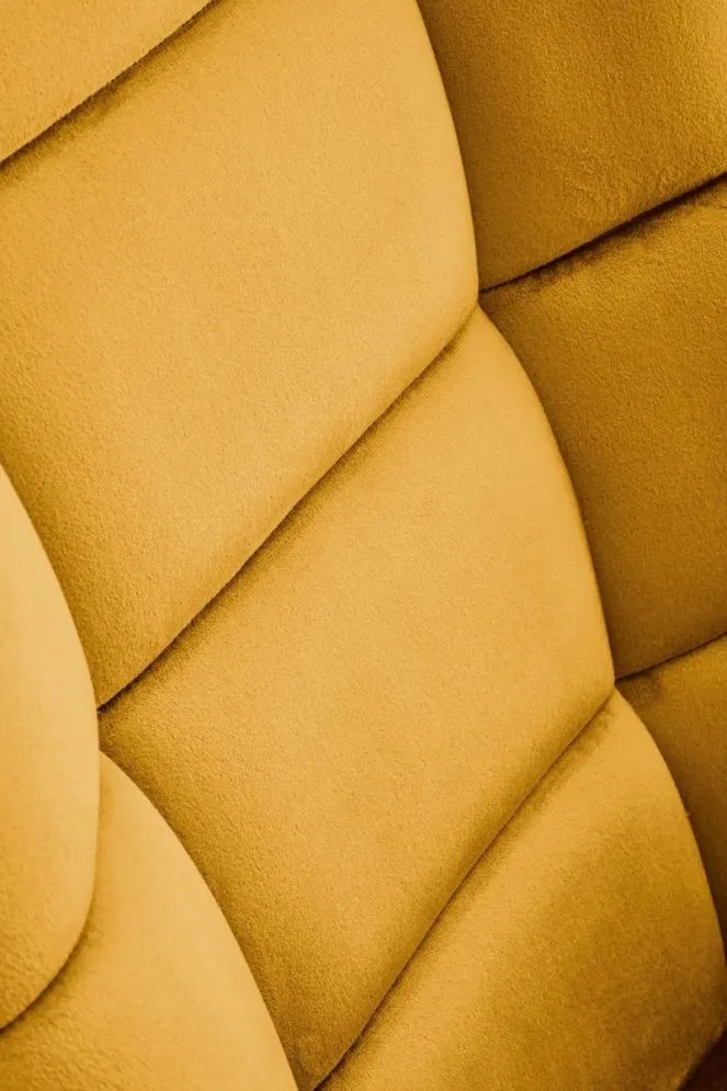 Fotel bujany BAZALTO VELVET musztardowy na drewnianych płozach I sklep meblowy MIRAT.