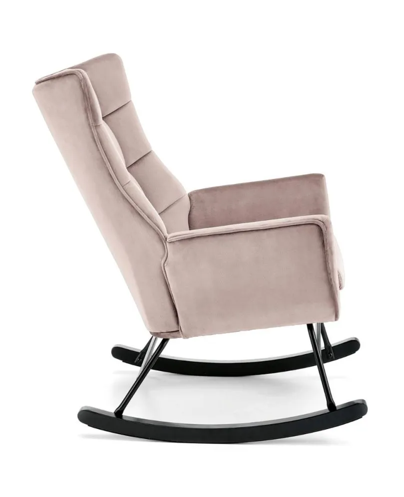 Fotel bujany BAZALTO VELVET beżowy welurowy I sklep meblowy MIRAT.