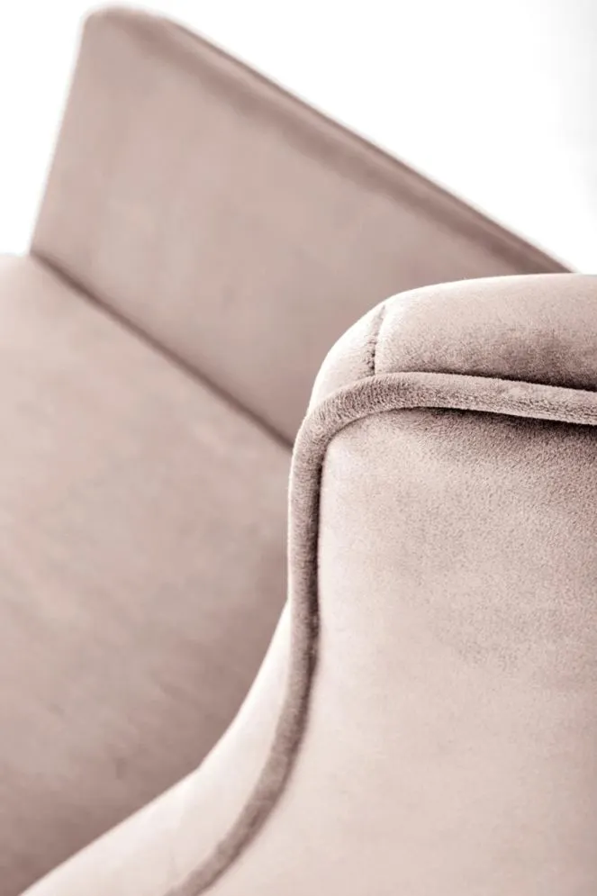 Fotel bujany BAZALTO VELVET beżowy welurowy I sklep meblowy MIRAT.