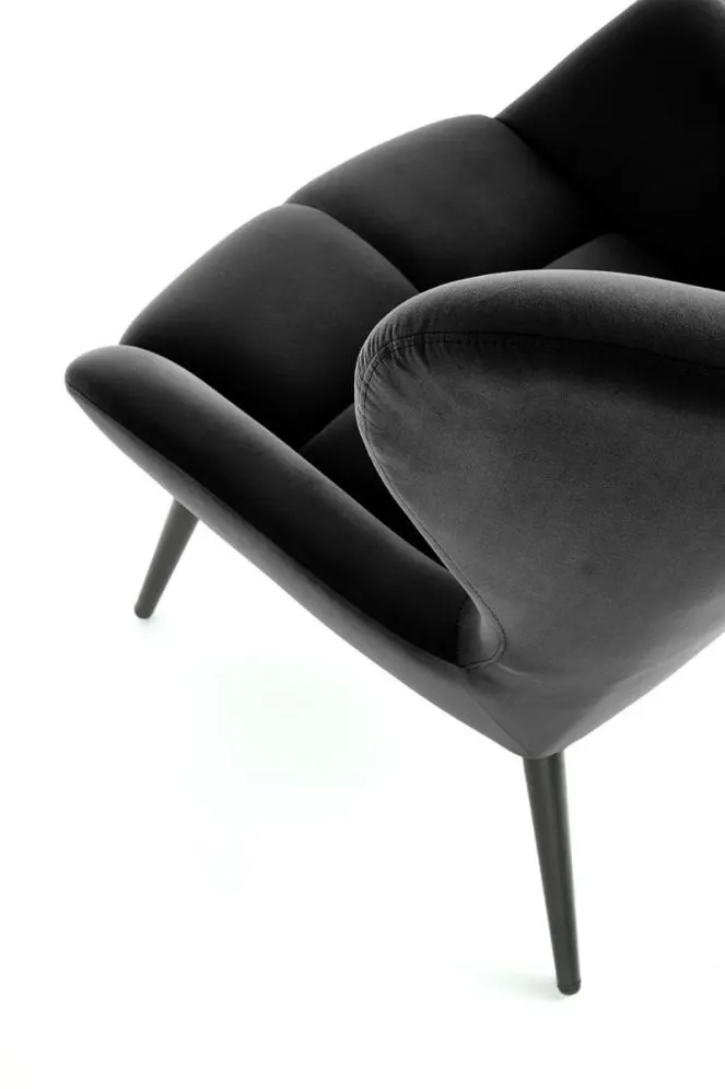 Fotel uszak TYRION VELVET czarny loftowy I sklep meblowy MIRAT.