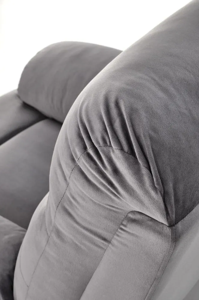 Fotel rozkładany DRAGER VELVET szary z wysuwanym podnóżkiem I sklep meblowy MIRAT.