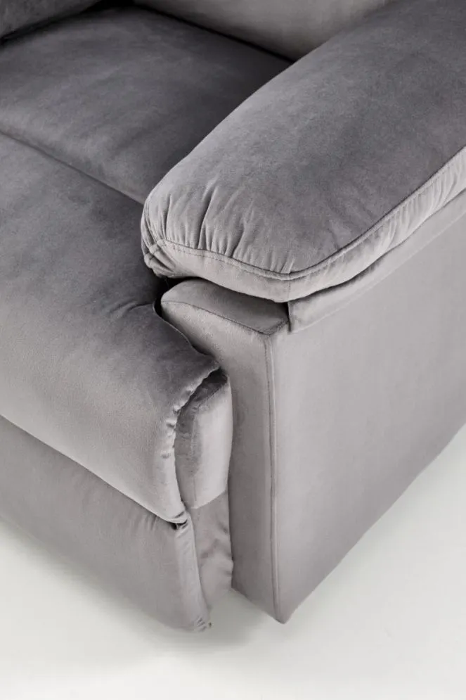 Fotel rozkładany DRAGER VELVET szary z wysuwanym podnóżkiem I sklep meblowy MIRAT.