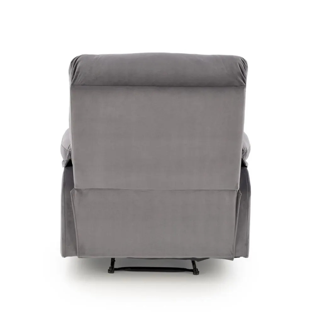 Fotel rozkładany DRAGER VELVET szary z wysuwanym podnóżkiem I sklep meblowy MIRAT.