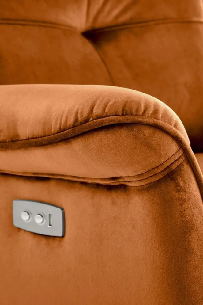 Fotel rozkładany SEMIR VELVET cynamonowy elektrycznie rozkładany I sklep meblowy MIRAT.