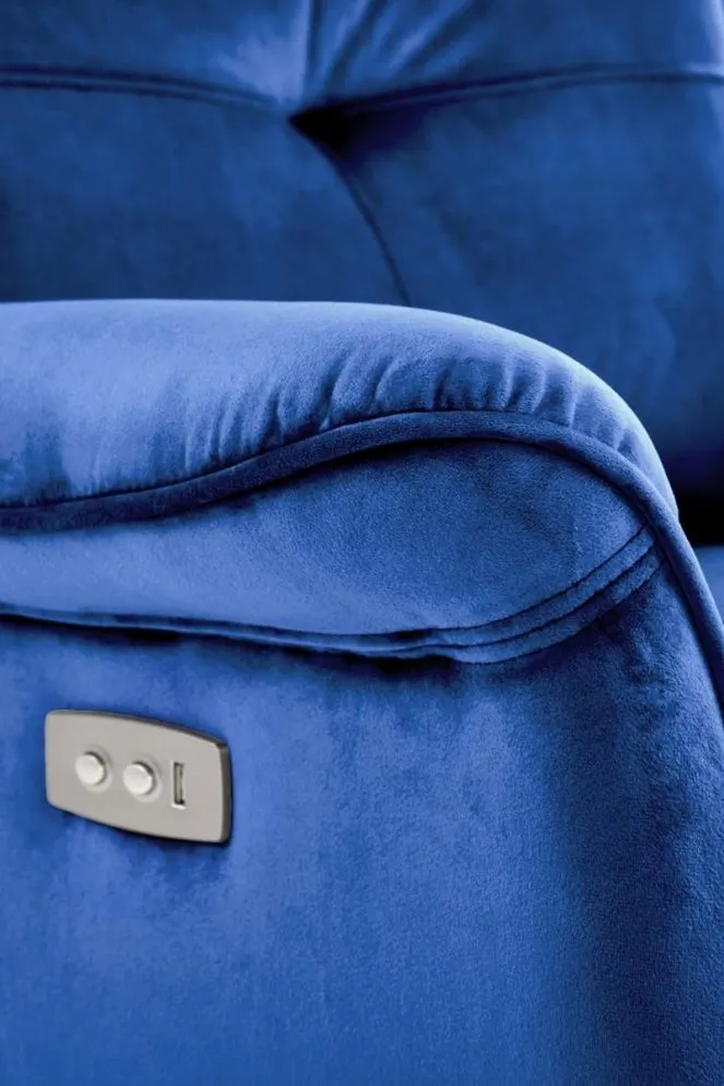 Fotel rozkładany SEMIR VELVET granatowy welurowy I sklep meblowy MIRAT.