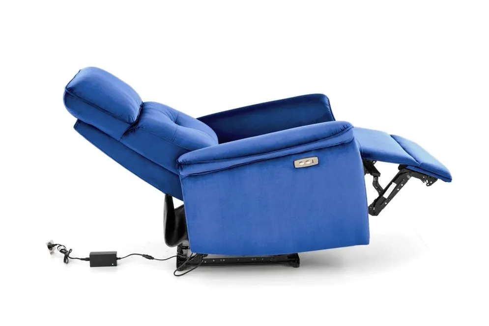 Fotel rozkładany SEMIR VELVET granatowy welurowy I sklep meblowy MIRAT.