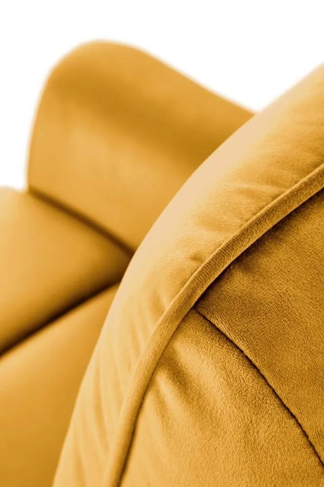 Fotel rozkładany SEMIR VELVET musztardowy z podnóżkiem I sklep meblowy MIRAT.