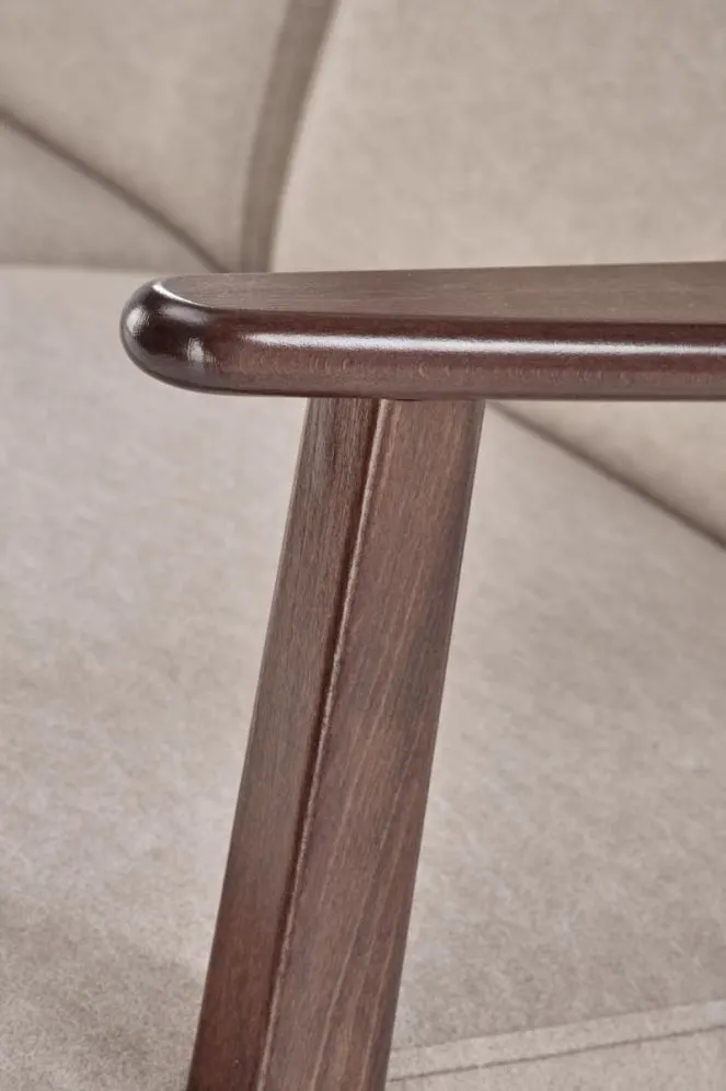 Sofa MILANO 2S beżowa/orzech na drewnianych nogach I sklep meblowy MIRAT. styl SKANDYNAWSKI