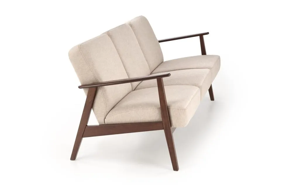 Sofa MILANO 3S beżowa/orzech nierozkładana I sklep meblowy MIRAT. styl SKANDYNAWSKI