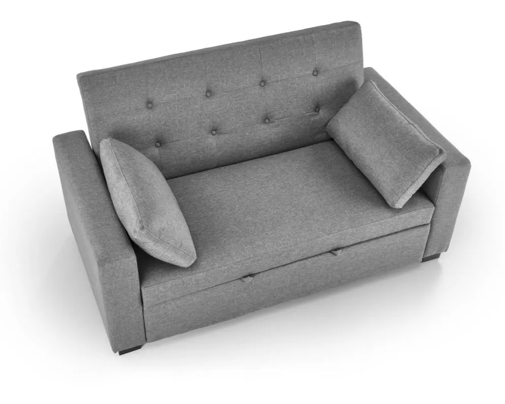 Sofa rozkładana z funkcją spania PAULINIO szara pikowana I sklep meblowy MIRAT.