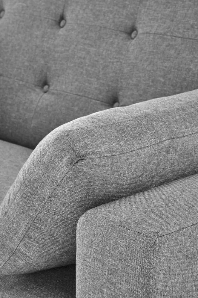 Sofa rozkładana z funkcją spania PAULINIO szara pikowana I sklep meblowy MIRAT.