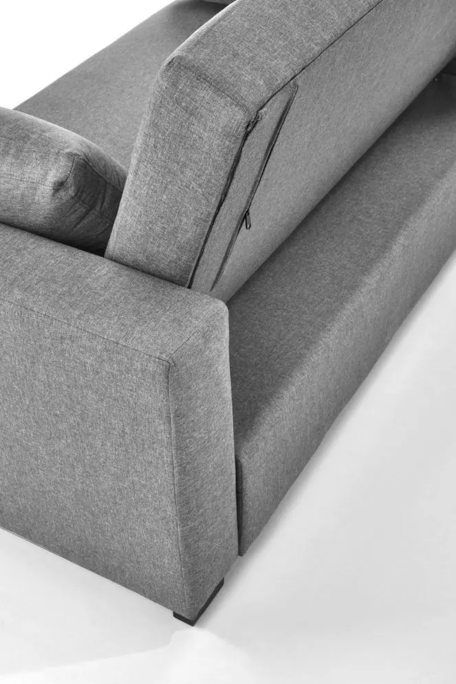 Sofa rozkładana z funkcją spania PAULINIO szara pikowana I sklep meblowy MIRAT.