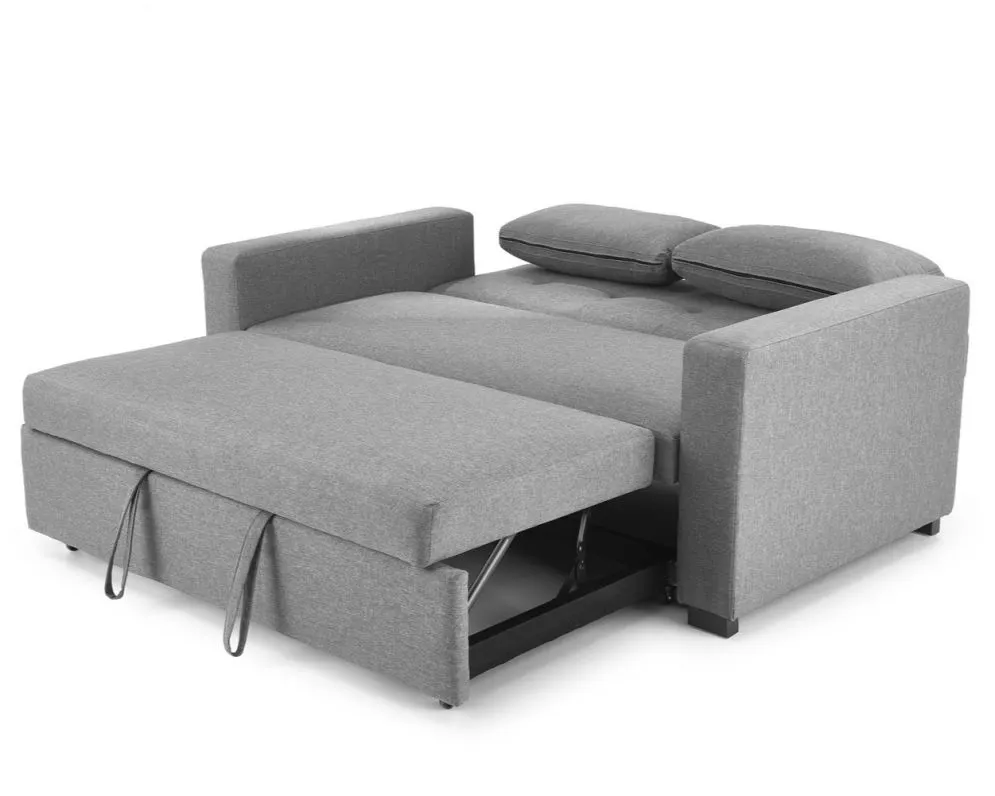 Sofa rozkładana z funkcją spania PAULINIO szara pikowana I sklep meblowy MIRAT.