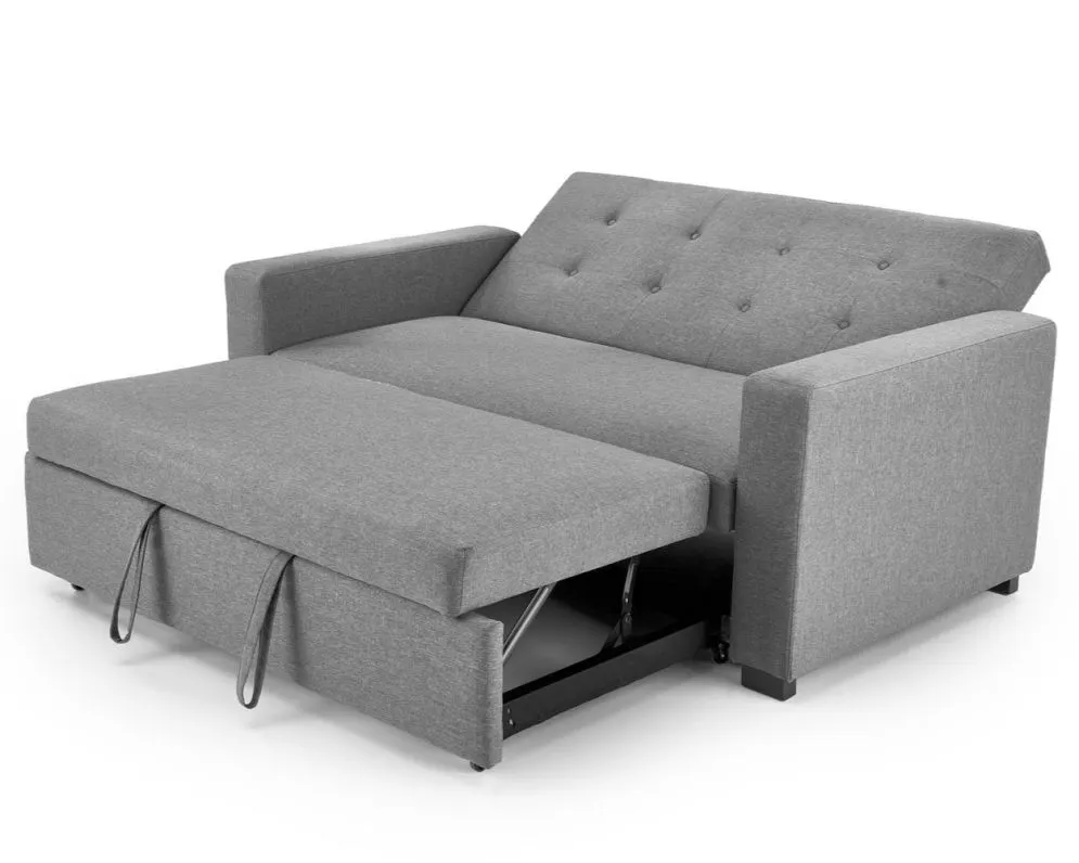 Sofa rozkładana z funkcją spania PAULINIO szara pikowana I sklep meblowy MIRAT.